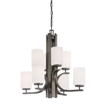 Pendenza 8Light Chandelier In Oiled Bronze